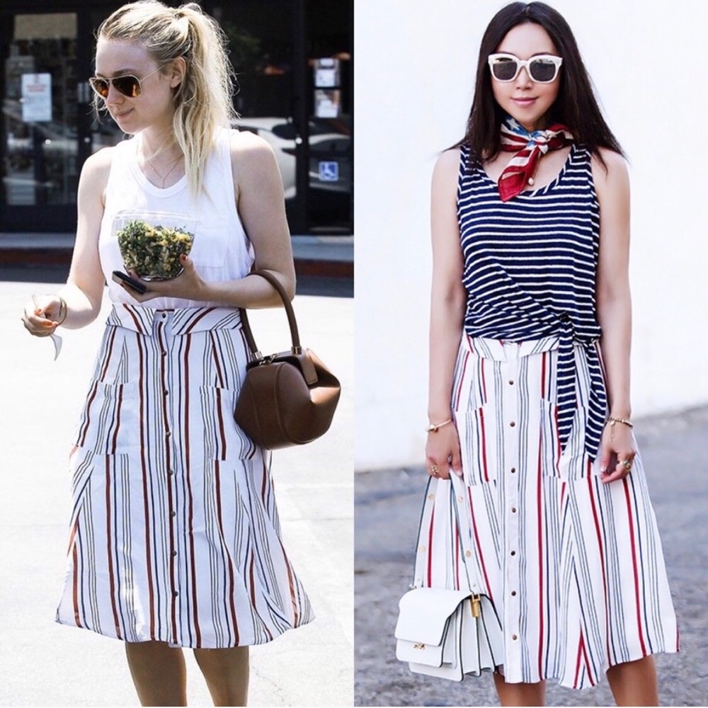 NEW Tularosa Oliver Skirt in Blue & Red Stripe S - Picture 2 of 6